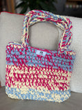 Häkeltasche „Zuckerwatte“ – großer Shopper in Pink, Blau & Vanille